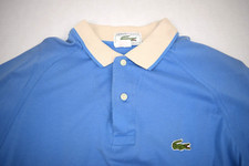 Lacoste Shirt VTG Lacoste Collection IZOD Size S 60s Blue Ivory Trim Green Croc