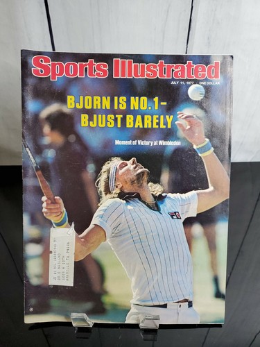 11 de julio de 1977 SPORTS ILLUSTRATED Bjorn número 1 Bjust apenas tenis Wimbledon - Imagen 1 de 10
