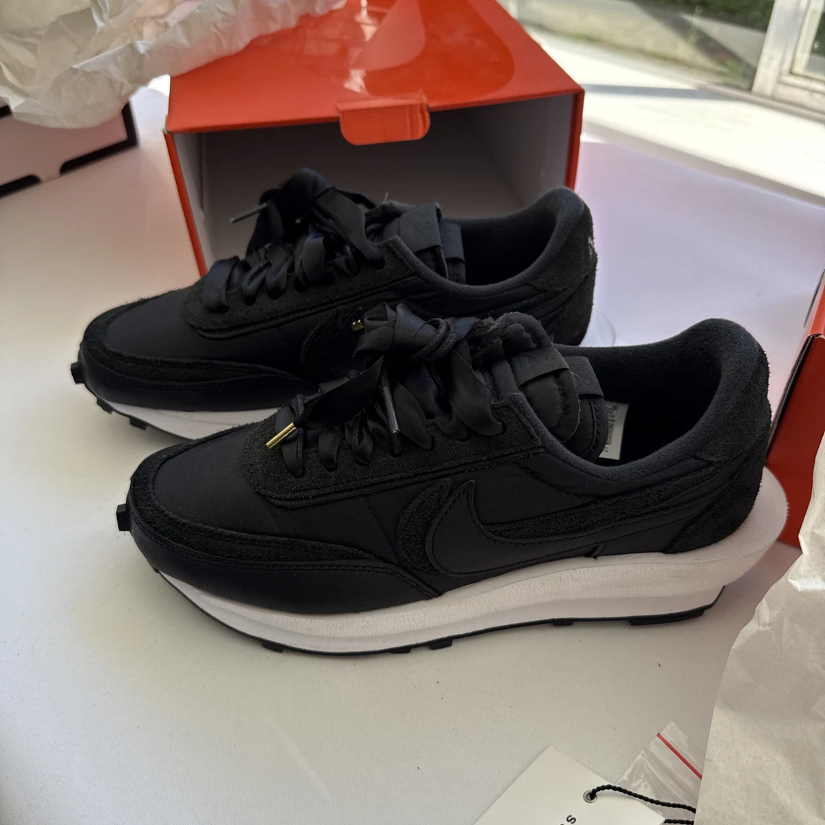 Nike sacai x LDWaffle Black Nylon for sale | eBay