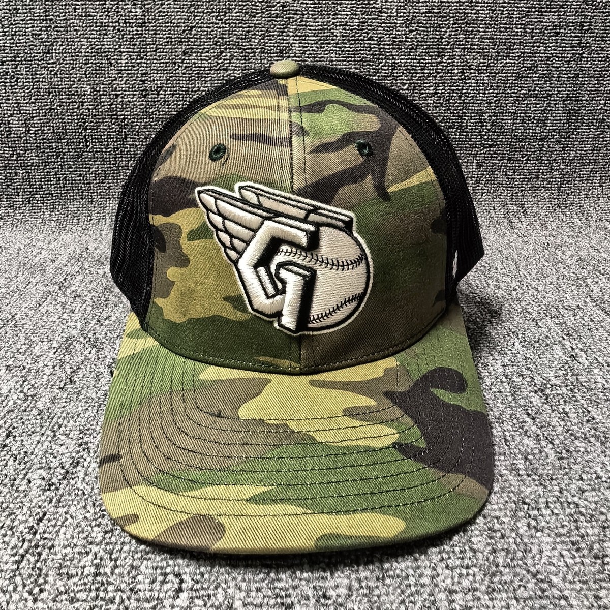 '47 Brand Cleveland Guardians Camo Trucker Hat Snapback Baseball Cap