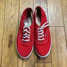 Vans Authentic Lo Pro Red Canvas Sneakers Low Top Lace Up Shoes Womens 7