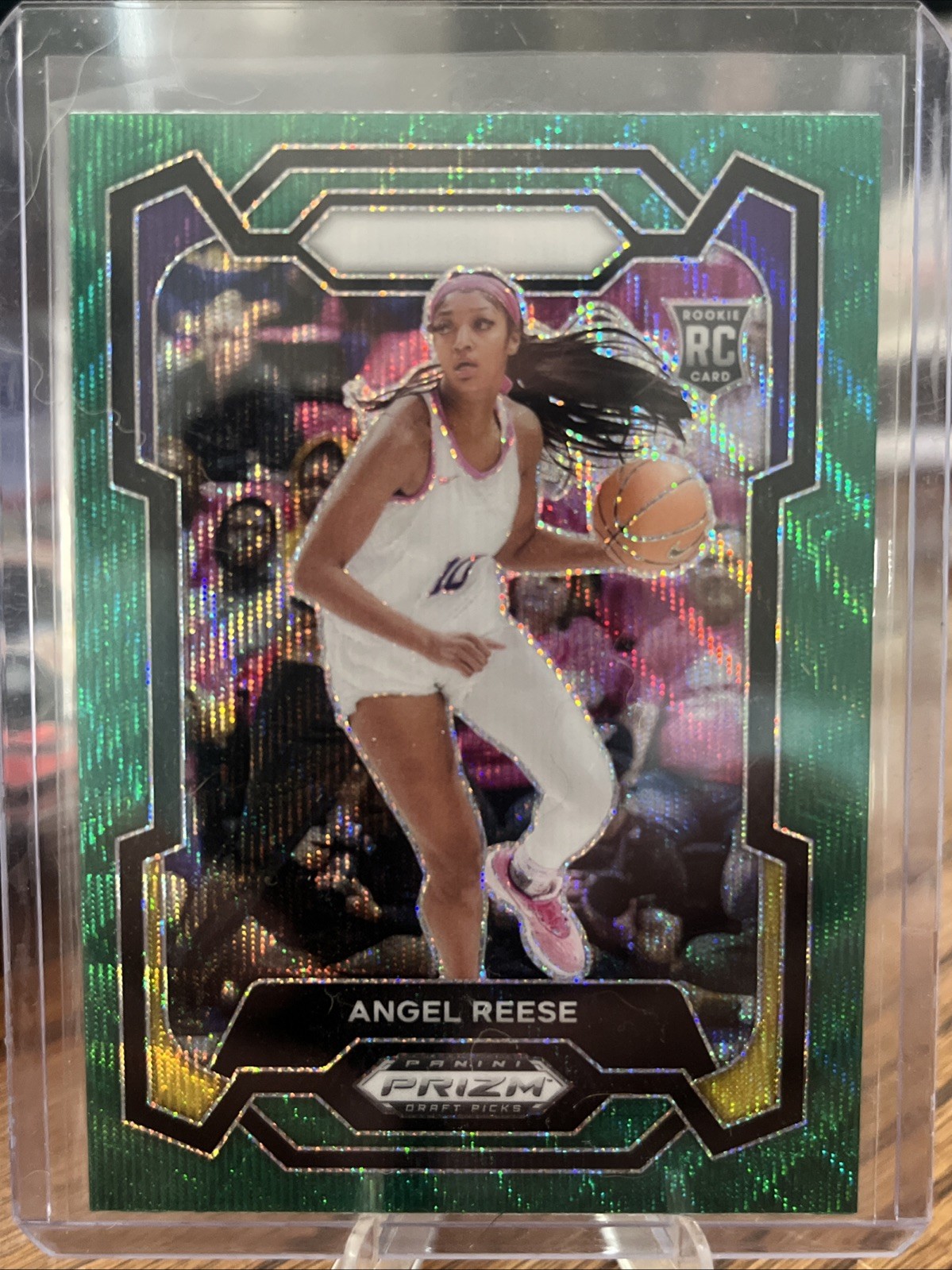 2024-25 Panini Prizm Draft Picks WNBA Rookie Green Wave Prizm Angel Reese #38