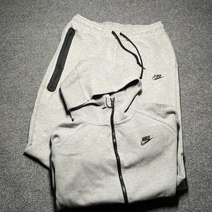 Nike Tech Fleece Tracksuit Mens Large Gray Pants Hoodie Full Zip 2 Piece