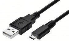 Black USB Micro B to USB Type A Cable 20.5 Inches