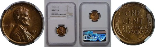 1931-S Lincoln Cent   NGC MS-65 RB