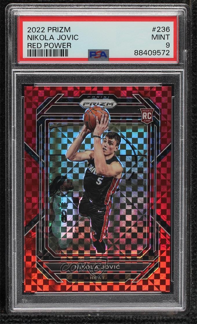 2022-23 Panini Prizm Red Power 29/75 Nikola Jovic #236 PSA 9 MINT Rookie RC 14t3