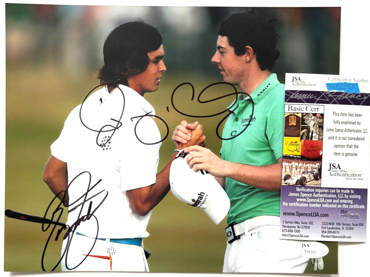 Rory McIlroy Autographed Signed RICKIE FOWLER DUAL 8X10 PHOTO PGA GOLF MASTERS 2025 2026 JSA 