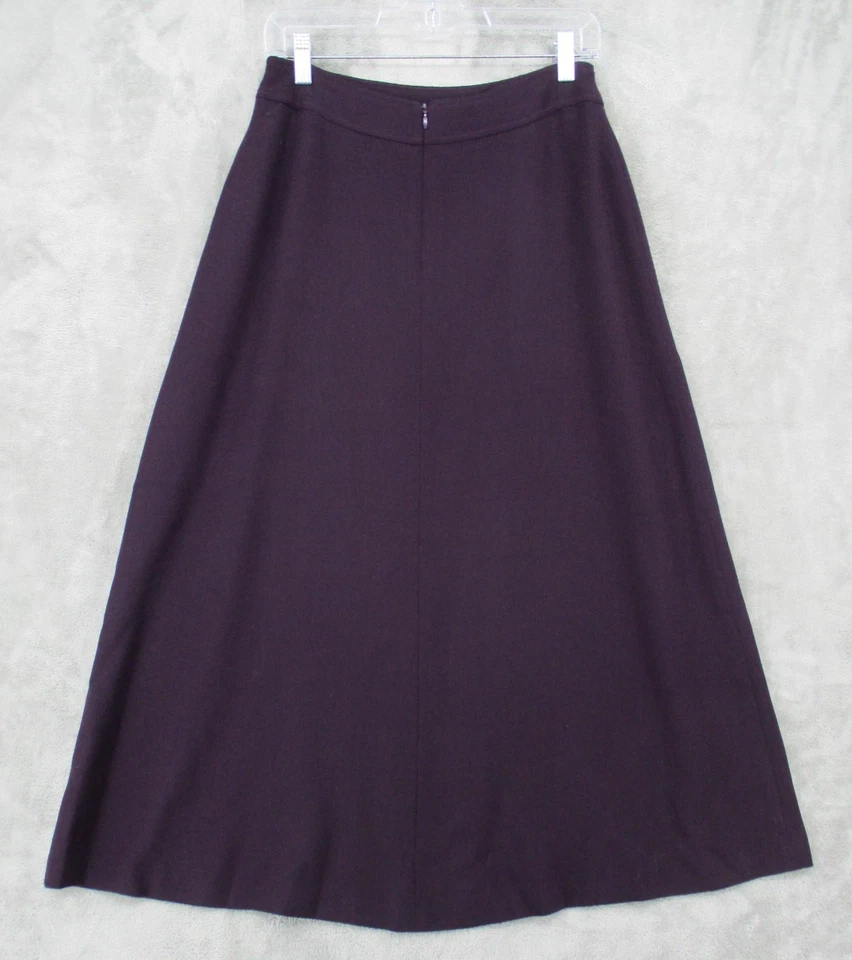 Falda De Colección Jones New York 10 Lana Worsted Maxi Modesta Carrera Clásica Púrpura Foto 2 de 4