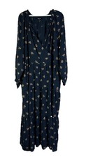 Madewell Plus Challis Midi Dress Deep Indigo NH298 Womens 2XL