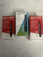Lot of 3 Accu-Chek Softclix Lancing Device Kits With Lancets - NEW