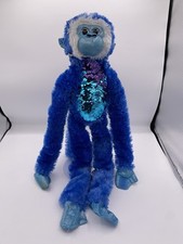 Wild Republic Blue Monkey Plush Long Arms Sequin Belly Stuffed Animal