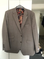 Designer Prom Suit 3 Piece Do Have Brown And Beige Tie And Handkerchiefs too