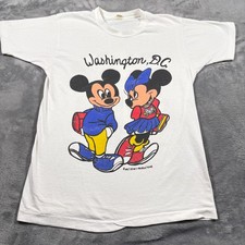 Vintage Disney T-Shirt Mens Large White Mickey Minnie Mouse Washington DC
