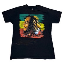 Bob Marley T-shirt Zion Iron Lion Mens Size L Large Black T Shirt Reggae Music