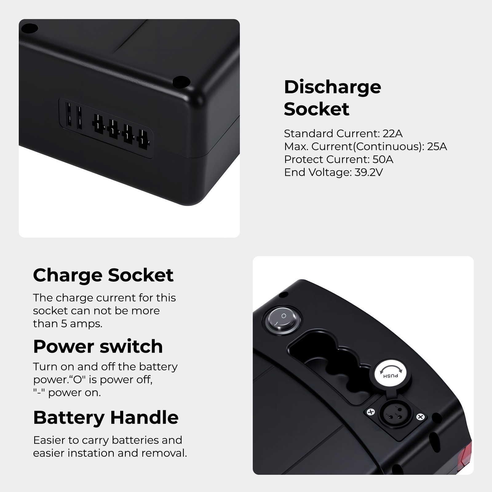 Pedego Spare Battery 52V17.5Ah Boomerang Latch Interceptor Electric Bike Battery