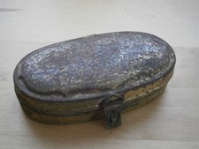 sehr alte Blechdose, BAUER Bonbons "unser t&auml;glich Brod gieb uns heute" um 1920