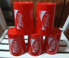 5x Coca-Cola SAMMELBECHER Becher &agrave; 0,2l Hartplastik Retro Vintage 2002 Set B TOP