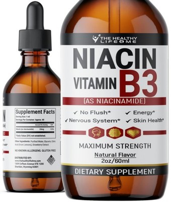 The Healthy Life 4 ME Vitamin B3 Niacinamide Liquid | 2 Fl Oz (Pack of 1)