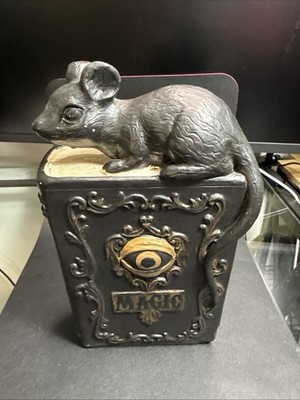 Spells and Curses Book Light Color Changing Halloween with Rat 10'' Tall Works