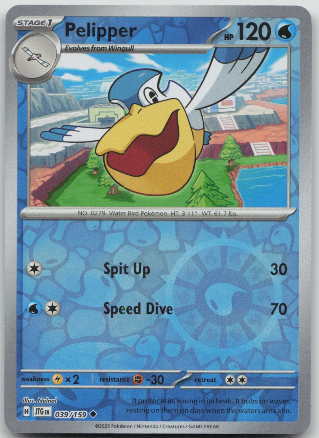 Pelipper 039/159 Uncommon SV09: Journey Together NM Reverse Holo