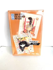 "Two for Tea" Double-Sided Cats Vivian Boswell 1000 pc 26X17 F.X. Schmid Puzzle