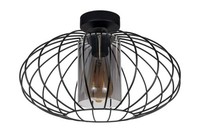 Deckenlampe E27 Rund Schwarz Metall Ø34 Cm Retro Deckenleuchte Wohnzimmer