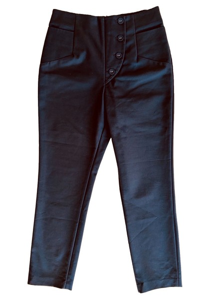 Finders Keepers Black Pants Size 10 / M Tapered Leg High Waist Stretch