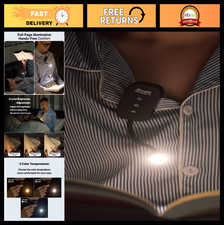 Portable Clip-On LED Light with Case USB Rechargeable, 3 Color Modes, Dimmable