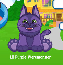 Webkinz Lil Purple Weremonster Virtual Adoption Code Only Messaged Webkinz Code