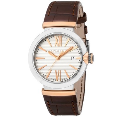 Unbenutzte BVLGARI Lucea LU40C6SSPGLD Gold Quarz Edelstahl Damenuhr in Box