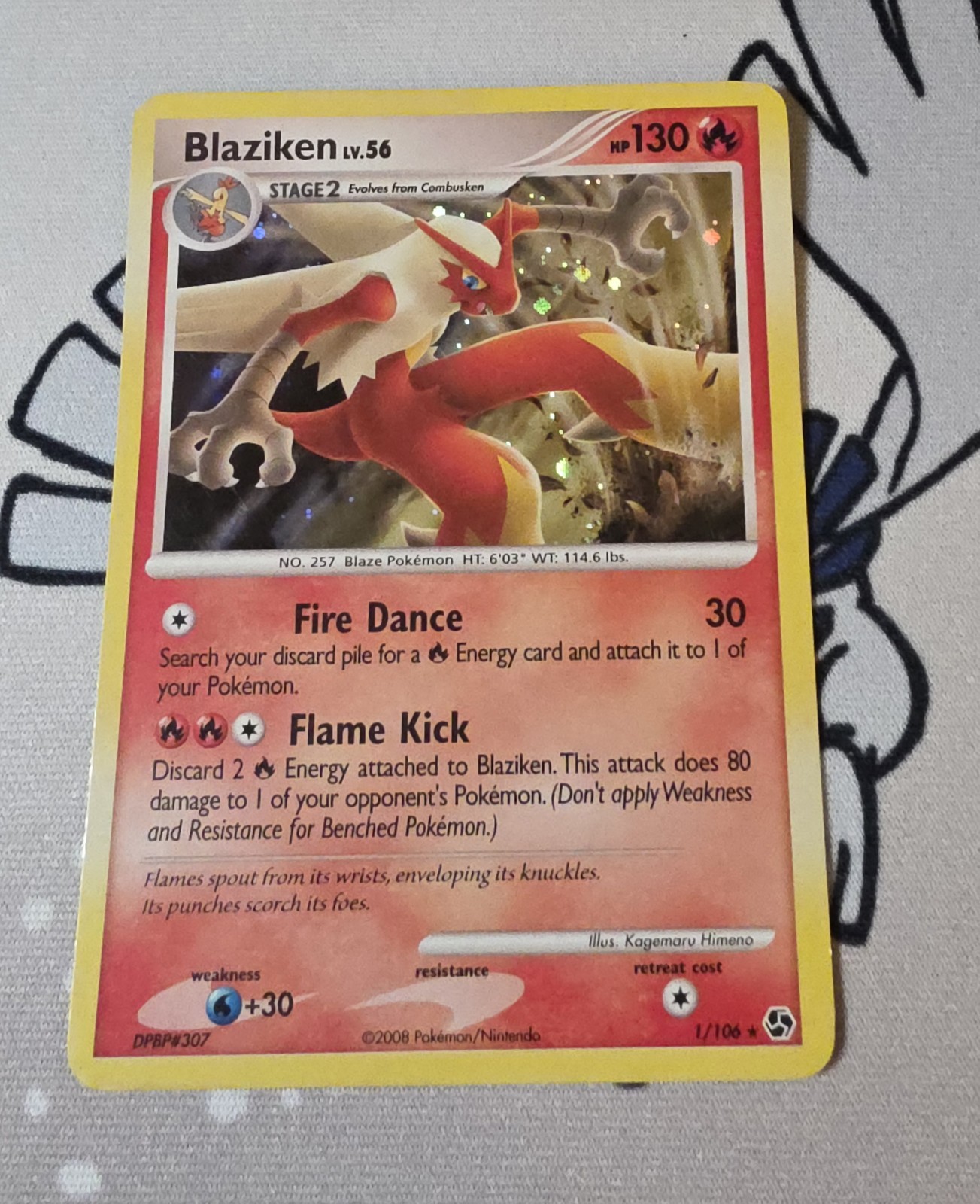 Pokémon TCG Blaziken Card 1/106 Rare Holo Great Encounters