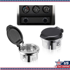 Chrome 12v Cigarette Lighter Plug Cover Caps 2 Pcs Dash Power Outlet Retainer Chrome 12v Cigarette Lighter Plug Cover Caps 2 Pcs Dash Power Outlet Retainer