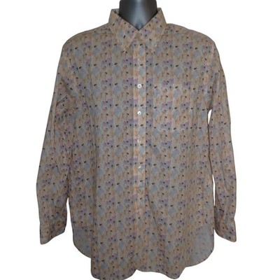 Engineered Garments Button Down Long Sleeve Shirt Surf Beach Pattern Mens S