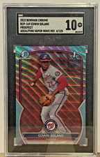 2023 Bowman Chrome BCP-169 Edwin Solano Prospect Aqua/Pink Vapor Wave Ref PSA 10