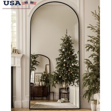 Freestanding Floor Mirror Arched Aluminum Frame Wall Mounted Leaning Gym Bedroom