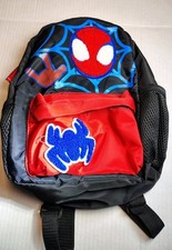 Disney Junior Marvel Textured Spiderman Toddler 11" Mini Backpack Black Red Blue