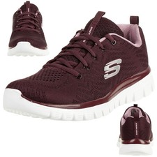 Skechers Graceful Get Connected Damen Fitnessschuhe Lightweight Rot 12615 WINE