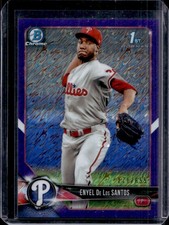 2018 Bowman Chrome Enyel De Los Santos Prospects Purple Shimmer Refractor #/655