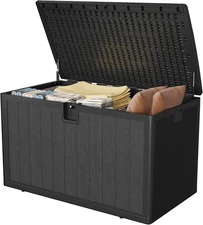 Lockable Storage Bin Waterproof Deck Box Chest Organizer Furniture 130 Gallon