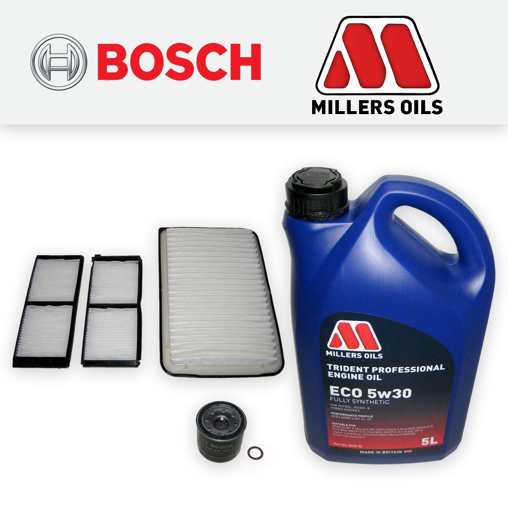 SERVICE KIT for MAZDA 2 (DE) 1.3 OIL AIR CABIN FILTERS +5L 5w30 OIL (2007-2015)