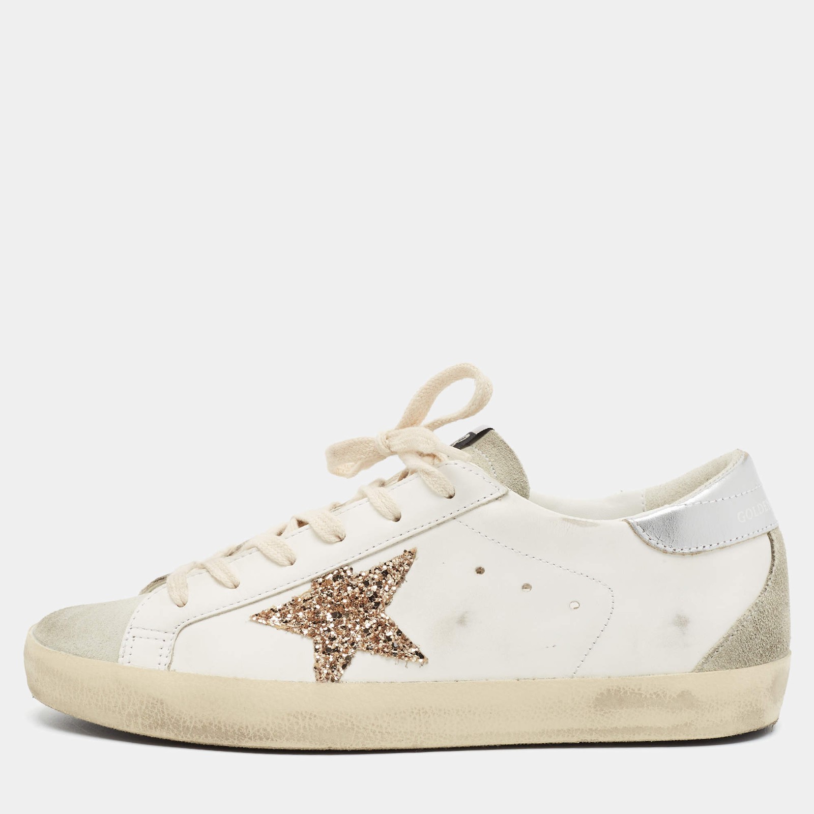 Golden Goose Superstar Size 39 White Suede Low Top Sneakers