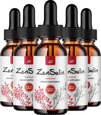 (5 Pack) ZenSulin Liquid Drops   Zen Sulin Natural Blend Healthy Organic Support