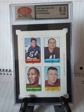 1969 Topps Brian Piccolo Ex/Nm+ Graded Rookie Error Card 4 In 1 Card