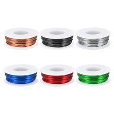 18 Gauge 1 mm Wire, Black/Silver/Rose Gold/Red/Sapphire Blue/Green