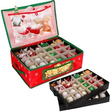 Hysagtek ornament storage box, underbed christmas container with dividers, 2