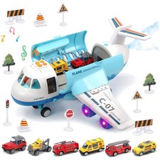 Toy Airplane with Smoke, Lights Sounds - Friction Powered