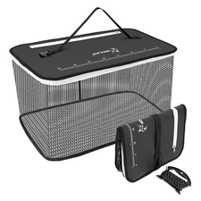 Floating Collapsible Fishing Basket Rubber Net Cage for Live Fish & Bait