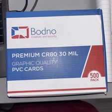 Bodno Premium CR80 30 Mil Graphic Quality PVC Cards White; 500 Pack