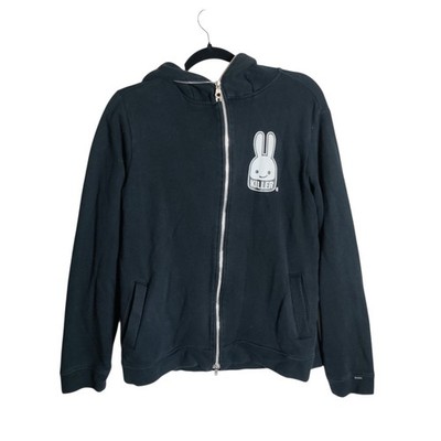 Cune Japan Killer Bunny Black Full Zip Hoodie Graphic Sweatshirt VS10LB49 Size 3
