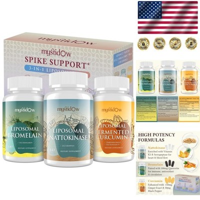 Support Trio: Liposomal Nattokinase, Bromelain & Curcumin - 60 Servings